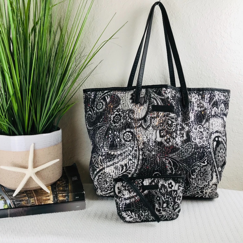 VERA BRADLEY PAISLEY SPARKLE TOTE & WALLET